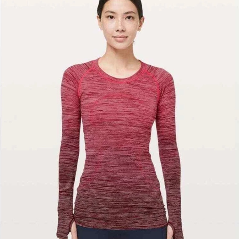 Lululemon Swiftly Long Sleeve Red Alert Ombre 8